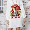 Women's Sweater Dress Christmas Sweaters Stand Collar Ribbed Knit Polyester Knitted Print Fall Winter Long Christmas Holiday Going Out Daily Stylish Casual Long Sleeve Santa Claus White Red S M L -Xmas Cothing Store dcunee1697771265829