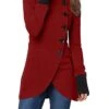 Women's Overcoat Long Pea Coat Single Breasted Stand Collar Trench Coat Christmas Xmas Red Slim Fit Winter Coat Windproof Warm Comtemporary Stylish Casual Jacket Long Sleeve Black Wine Army Green -Xmas Cothing Store denuah1695715048879