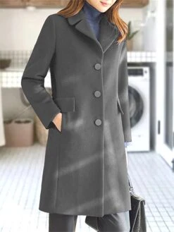 Women's Coat Outdoor Christmas Street Xmas Fall Winter Long Coat Regular Fit Windproof Warm Comtemporary Stylish Comfortable Jacket Long Sleeve Plain With Pockets Black Yellow Red -Xmas Cothing Store dfehoo1695113902653