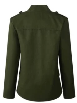 Women's Blazer Christmas Blazer Fall Open Front Outdoor Stand Collar Military Jacket Fashion Outerwear Long Sleeve Fall ArmyGreen S Xmas -Xmas Cothing Store dfipxc1695640505400