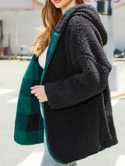 Women's Fleece Sherpa Jacket Winter Plaid Sherpa Jacket Christmas Open Front Fall Fit Thermal Warm WindproofCoat Casual Daily Xmas Street Jacket Long -Xmas Cothing Store dfjgvw1694506001798