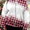 Women's Plus Size Ugly Christmas Hooded Jacket Christmas Plaid Print Party Xmas Drawstring Sport Coat Fashion Loose Fit Outerwear Long Sleeve Fall -Xmas Cothing Store dgjgnr1697180404128