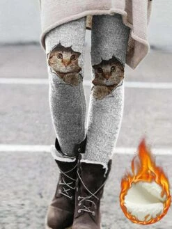 Women's Tights Leggings Ankle-Length Print Micro-elastic Mid Waist Fashion Xmas Christmas Halloween Black Red S M Spring &Fall