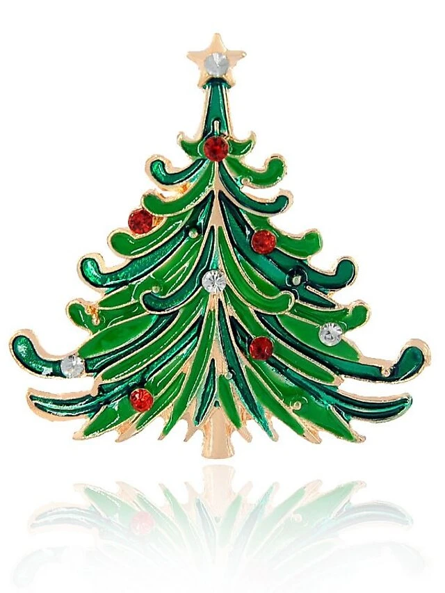 Women's Christmas Brooches Classic Stylish Brooch Jewelry Green For Xmas Street Date 3 Women's Christmas Brooches Classic Stylish Brooch Jewelry Green For Xmas Street Date