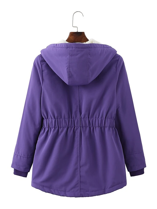 Women's Winter Coat Thicken Puffer Jacket Warm Fleece Parka With Hood Christmas Pink Waterproof Zipper Drawstring Heated Coat With Pocket Classic Outdoor Windproof Outerwear Red 14 Women's Winter Coat Thicken Puffer Jacket Warm Fleece Parka With Hood Christmas Pink Waterproof Zipper Drawstring Heated Coat With Pocket Classic Outdoor Windproof Outerwear Red - Image 12