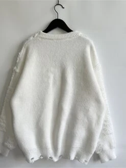 Women's Ugly Christmas Sweater Pullover Sweater Jumper Crew Neck Ribbed Knit Polyester Hollow Out Oversized Beads Fall Winter Regular Outdoor Christmas Daily Stylish Casual Soft Long Sleeve Christmas -Xmas Cothing Store dueeyi1696903353859