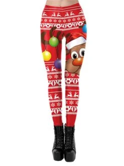 Women's Leggings Full Length Print Micro-elastic Mid Waist Vacation Fashion Christmas SKDK144 SKDK122 S M Fall Winter -Xmas Cothing Store duhudg1696232185054