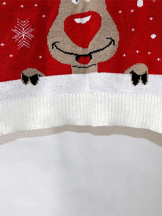 Women's Ugly Christmas Sweater Pullover Sweater Jumper Crew Neck Ribbed Knit Polyester Patchwork Fall Winter Regular Outdoor Xmas Daily Stylish Casual Soft Long Sleeve Elk Snowflake Black Red S 6 Women's Ugly Christmas Sweater Pullover Sweater Jumper Crew Neck Ribbed Knit Polyester Patchwork Fall Winter Regular Outdoor Xmas Daily Stylish Casual Soft Long Sleeve Elk Snowflake Black Red S - Image 4