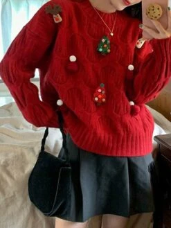 Women's Ugly Christmas Sweater Pullover Sweater Jumper Crew Neck Ribbed Knit Polyester Patchwork Fall Winter Regular Outdoor Christmas Daily Stylish Casual Soft Long Sleeve Elk Christmas Tree White 26 Women's Ugly Christmas Sweater Pullover Sweater Jumper Crew Neck Ribbed Knit Polyester Patchwork Fall Winter Regular Outdoor Christmas Daily Stylish Casual Soft Long Sleeve Elk Christmas Tree White -Xmas Cothing Store dxsisk1697103879807