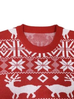 Women's Ugly Christmas Sweater Pullover Sweater Jumper Crew Neck Ribbed Knit Acrylic Knitted Fall Winter Outdoor Xmas Holiday Stylish Casual Soft Long Sleeve Elk Snowflake Wine Red S M L -Xmas Cothing Store dzqpnu1666778209184