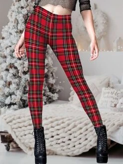 Women's Leggings Full Length Fashion Streetwear Christmas Street Red S M Fall Winter -Xmas Cothing Store edrxkc1695798614566