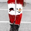 Women's Slim Thermal Underwear Fleece Lined Ash Dark Red Orange Red High Rise Tights Christmas Xmas Casual Print Micro-elastic Full Length Comfortable Graphic S M L XL 2XL -Xmas Cothing Store edsghi1666750492978