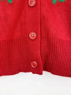 Women's Ugly Christmas Sweater Cardigan Christmas Sweaters V Neck Ribbed Knit Polyester Patchwork Fall Winter Short Outdoor Christmas Daily Stylish Casual Soft Long Sleeve Christmas Tree Red S M L -Xmas Cothing Store eimzad1697290848124