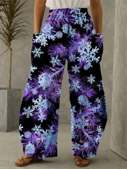 Women's Wide Leg Pants Trousers Full Length Vacation Fashion Home Christmas PP3595471 PP3595131 S M Fall Winter -Xmas Cothing Store emarmr1695635909481