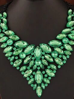 1PC Statement Necklace Crystal Necklace For Women's Wedding Christmas Party Evening Alloy Retro Alphabet Shape Precious -Xmas Cothing Store emquxg1687946895629