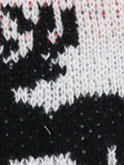 Women's Ugly Christmas Sweater Pullover Sweater Jumper Crew Neck Ribbed Knit Polyester Patchwork Fall Winter Regular Outdoor Christmas Daily Stylish Casual Soft Long Sleeve Heart Elk White S M L -Xmas Cothing Store emueeq1697103886925