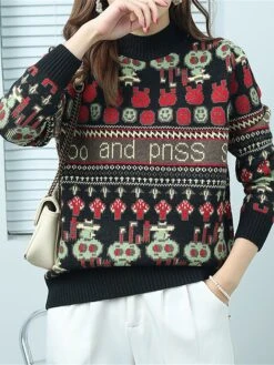Women's Ugly Christmas Sweater Cardigan Sweater Jacket Crew Neck Ribbed Knit Polyester Button Knitted Print Fall Winter Short Outdoor Holiday Xmas Daily Stylish Casual Long Sleeve Animal -Xmas Cothing Store eojszq1697290904934