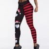 Women's Tights Leggings Red White Black Mid Waist Sports Fashion Christmas Gifts Yoga Xmas Print Stretchy Ankle-Length 4 Way Stretch Stripe S M L XL XXL / Loose Fit