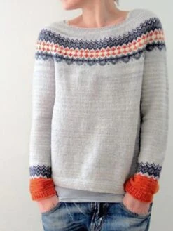 Women's Ugly Christmas Sweater Pullover Sweater Jumper Crew Neck Crochet Knit Acrylic Knitted Fall Winter Outdoor Xmas Daily Stylish Casual Soft Long Sleeve Color Block Striped Snowflake Yellow -Xmas Cothing Store eotynj1689587672275