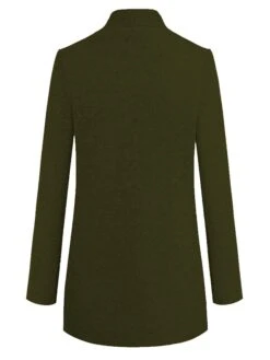 Women's Pea Coat Winter Coat Open Front Stand Collar Trench Coat Fall Warm Windproof Overcoat Christmas Jacket Caramel Colour -Xmas Cothing Store equvog1632647387853