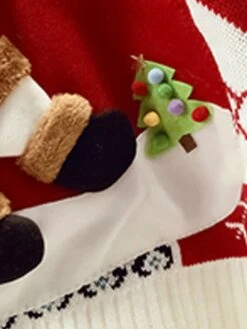 Women's Ugly Christmas Sweater Pullover Sweater Jumper Crew Neck Ribbed Knit Cotton Knitted Fall Winter Outdoor Xmas Daily Stylish Casual Soft Long Sleeve Geometric Letter Snowman White Red -Xmas Cothing Store etfcpo1668155355121