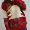 Women's Ugly Christmas Sweater Pullover Sweater Jumper Crew Neck Ribbed Knit Polyester Oversized Fall Winter Regular Outdoor Christmas Daily Stylish Casual Soft Long Sleeve Elk Christmas Tree -Xmas Cothing Store evqqhg1696903361541