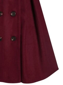 Women's Cloak / Capes Winter Coat Christmas Party Cosplay Xmas Over Coat With Hood Fall Long Pea Coat Hoodie Jacket With Fur Trim Halloween Windproof Warm Casual Jacket Long Sleeve Black Wine -Xmas Cothing Store evubjv1629006658458