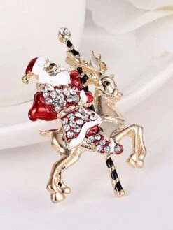 Women's Christmas Brooches Classic Stylish Brooch Jewelry Gold For Xmas Prom Date