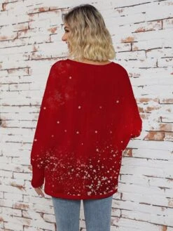 Women's Ugly Christmas Sweater Pullover Sweater Jumper V Neck Ribbed Knit Polyester Knitted Print Fall Winter Regular Outdoor Christmas Holiday Daily Stylish Casual Long Sleeve Christmas Tree Wine Red -Xmas Cothing Store excxpz1697291254992