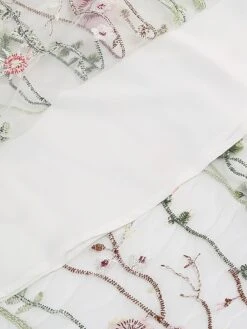 Women's Skirt Swing Midi Tulle Apricot Black White Red Skirts Fall & Winter Floral Embroidered High Waist Vintage Elegant Christmas Xmas Street M L XL -Xmas Cothing Store eyyyhu1694271029251