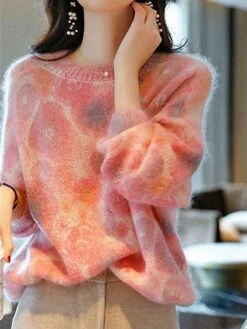 Women's Ugly Christmas Sweater Pullover Sweater Jumper Christmas Sweaters Crew Neck Ribbed Knit Acrylic Knitted Print Fall Winter Regular Outdoor Christmas Daily Fashion Casual Soft Long Sleeve Color