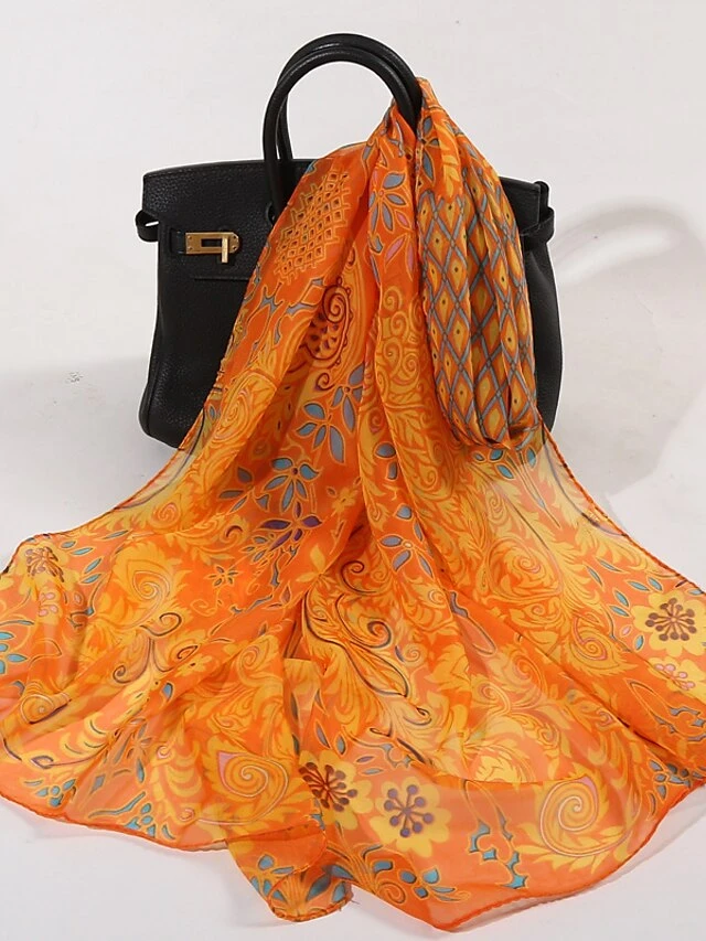 Women's Scarves Satin Scarves Christmas Halloween Gift Tie Dye Chiffon Vacation Classical Casual Outdoor Casual Casual / Daily 1 PC 7 Women's Scarves Satin Scarves Christmas Halloween Gift Tie Dye Chiffon Vacation Classical Casual Outdoor Casual Casual / Daily 1 PC - Image 5