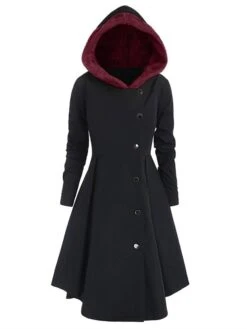 Women's Winter Coat Long Overcoat Christmas Cosplay Costume Single Breasted Pea Coat Thermal Warm Windproof Trench Coat Xmas Party Elegant Dress Outerwear Fall Outerwear Long Sleeve Red -Xmas Cothing Store fbyrtg1669278111670