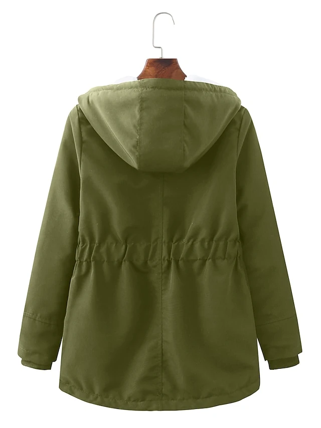 Women's Winter Coat Thicken Puffer Jacket Warm Fleece Parka With Hood Christmas Pink Waterproof Zipper Drawstring Heated Coat With Pocket Classic Outdoor Windproof Outerwear Red 18 Women's Winter Coat Thicken Puffer Jacket Warm Fleece Parka With Hood Christmas Pink Waterproof Zipper Drawstring Heated Coat With Pocket Classic Outdoor Windproof Outerwear Red - Image 16