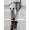Women's Fleece Pants Tights Leggings Xmas Full Length Print High Elasticity Fashion Christmas Casual Daily Grey S M -Xmas Cothing Store fddivr1665479074460