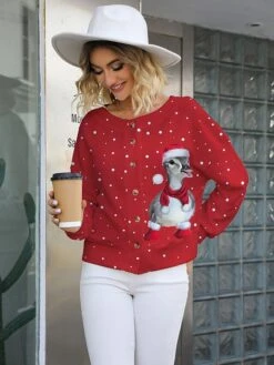 Women's Ugly Christmas Sweater Pullover Sweater Jumper Christmas Sweaters Stand Collar Ribbed Knit Polyester Knitted Fall Winter Regular Outdoor Xmas Daily Stylish Casual Soft Long Sleeve Animal -Xmas Cothing Store fhkwdz1697291258064