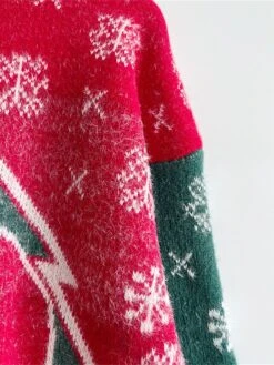 Women's Ugly Christmas Sweater Pullover Sweater Jumper Crew Neck Ribbed Knit Knit Patchwork Fall Winter Regular Outdoor Xmas Daily Stylish Casual Soft Long Sleeve Color Block Letter Santa Claus -Xmas Cothing Store fmothd1696918500321