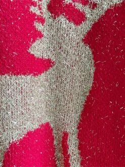 Women's Ugly Christmas Sweater Pullover Sweater Jumper Crew Neck Ribbed Knit Acrylic Oversized Fall Winter Regular Outdoor Xmas Daily Stylish Casual Soft Long Sleeve Elk Red Beige S M L -Xmas Cothing Store fmqfwg1696823485346