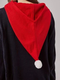 Women's Ugly Christmas Sweater Pullover Sweater Jumper Christmas Sweaters Hooded Ribbed Knit Acrylic Patchwork Knitted Fall Winter Regular Outdoor Christmas Daily Stylish Casual Soft Long Sleeve -Xmas Cothing Store fqcjzr1697290679584