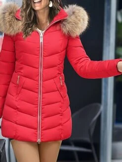 Women's Puffer Jacket Casual Zipper Daily Wear Going Out Christmas Polyester Coat Winter Fall Black Wine Army Green Zipper Hoodie Regular Fit M L XL XXL 3XL 4XL -Xmas Cothing Store fspjlw1634210742391