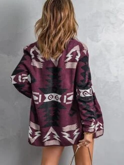 Women's Ugly Christmas Sweater Pullover Sweater Jumper Cardigan Sweater Cowl Crochet Knit Cotton Knitted Thin Print Fall Winter Tunic Xmas Holiday Going Out Stylish Casual Long Sleeve Floral Red -Xmas Cothing Store fvavnz1659350118608