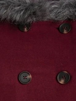 Women's Cloak / Capes Winter Coat Christmas Party Cosplay Xmas Over Coat With Hood Fall Long Pea Coat Hoodie Jacket With Fur Trim Halloween Windproof Warm Casual Jacket Long Sleeve Black Wine -Xmas Cothing Store fvsniw1629006658059