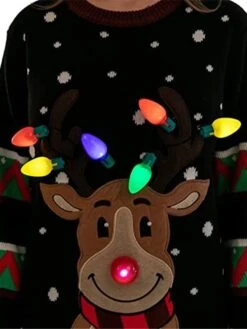 Women's Ugly Christmas Sweater Pullover Sweater Jumper Crew Neck Ribbed Knit Acrylic Light Up Fall Winter Xmas Holiday Stylish Casual Soft Long Sleeve Animal Black Red S M L 17 Women's Ugly Christmas Sweater Pullover Sweater Jumper Crew Neck Ribbed Knit Acrylic Light Up Fall Winter Xmas Holiday Stylish Casual Soft Long Sleeve Animal Black Red S M L -Xmas Cothing Store fwisjv1666597932748