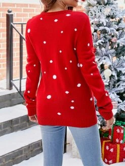 Women's Ugly Christmas Sweater Pullover Sweater Jumper Crew Neck Ribbed Knit Acrylic Oversized Fall Winter Short Xmas Daily Going Out Stylish Casual Soft Long Sleeve Letter Santa Claus Red -Xmas Cothing Store fwkgsu1695262581113