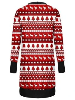 Women's Ugly Christmas Sweater Cardigan Sweater Jacket V Neck Ribbed Knit Polyester Button Knitted Print Fall Winter Long Outdoor Christmas Daily Fashion Casual Soft Long Sleeve Plaid Elk Christmas -Xmas Cothing Store fyxdqn1697290886177