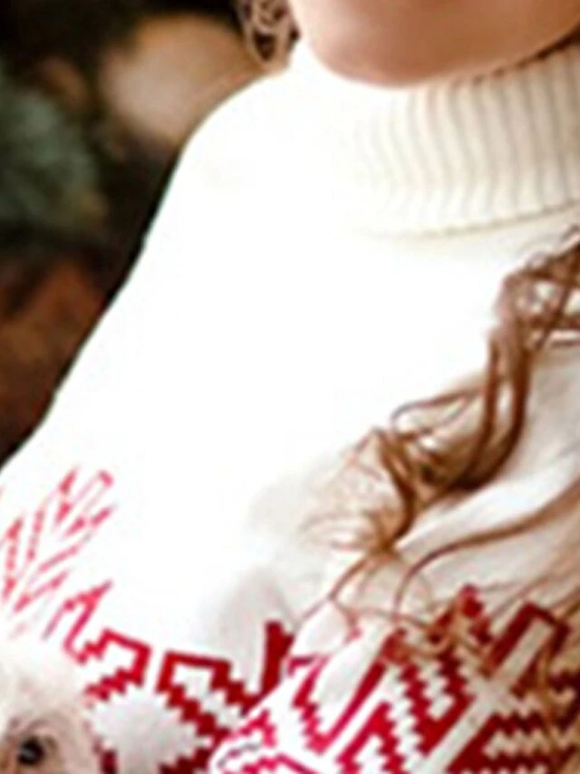 Women's Sweater Dress Turtleneck Ribbed Knit Polyester Oversized Fall Winter Long Christmas Daily Going Out Xmas Stylish Casual Soft Long Sleeve Snowflake Women's Model S M L 4 Women's Sweater Dress Turtleneck Ribbed Knit Polyester Oversized Fall Winter Long Christmas Daily Going Out Xmas Stylish Casual Soft Long Sleeve Snowflake Women's Model S M L - Image 2