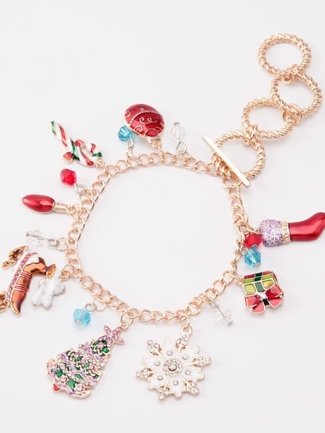 Women's Bracelet Classic Bell Christmas Tree Fashion Personalized Alloy Bracelet Jewelry Rainbow For Xmas Festival 6 Women's Bracelet Classic Bell Christmas Tree Fashion Personalized Alloy Bracelet Jewelry Rainbow For Xmas Festival - Image 4