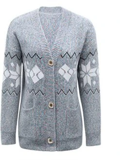 Women's Ugly Christmas Sweater Pullover Sweater Jumper Cardigan Sweater V Neck Ribbed Knit Polyester Button Pocket Knitted Fall Winter Outdoor Xmas Holiday Stylish Casual Soft Long Sleeve -Xmas Cothing Store gcktkh1666862111083