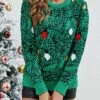 Women's Ugly Christmas Sweater Pullover Sweater Jumper Crew Neck Ribbed Knit Polyester Patchwork Fall Winter Regular Outdoor Christmas Daily Stylish Casual Soft Long Sleeve Color Block Snowflake -Xmas Cothing Store gfjmiz1697103864986