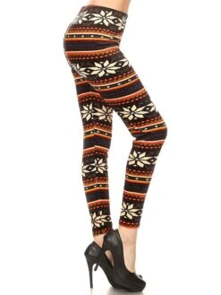 Women's Christmas Leggings High Waist Full Length High Cut Print Micro-elastic Active Fashion Daily Black White S M Fall Winter -Xmas Cothing Store gfkxar1697527452863